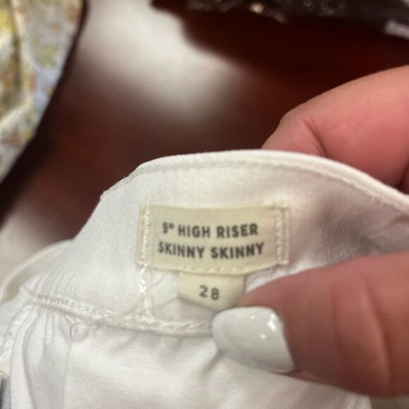 Madewell White 9” High Riser Skinny Skinny Jeans sz 28 - Picture 6 of 7